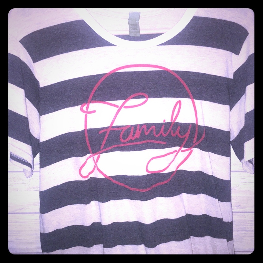 Cute striped “family” shirt.